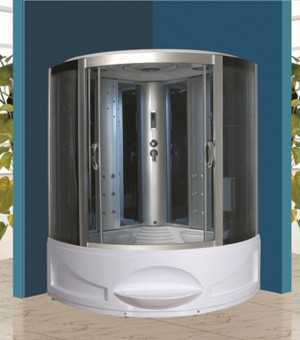 كابينة مغطس زجاج مزخرف سستيم كامل جت نحاس صيني 150 × 150 × 220 سم # js-720